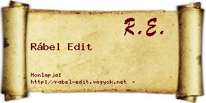 Rábel Edit névjegykártya